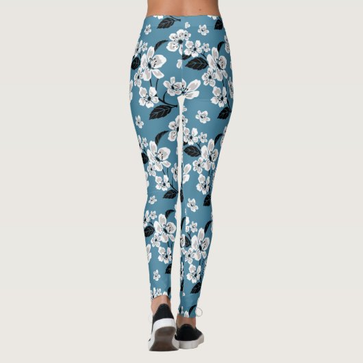 CHERRY BLOSSOM - SAKURA (SMOKY BLUE) LEGGINGS (Achterkant)