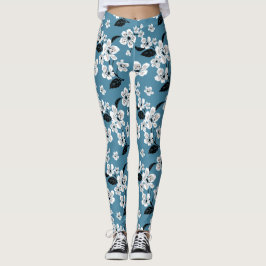 CHERRY BLOSSOM - SAKURA (SMOKY BLUE) LEGGINGS