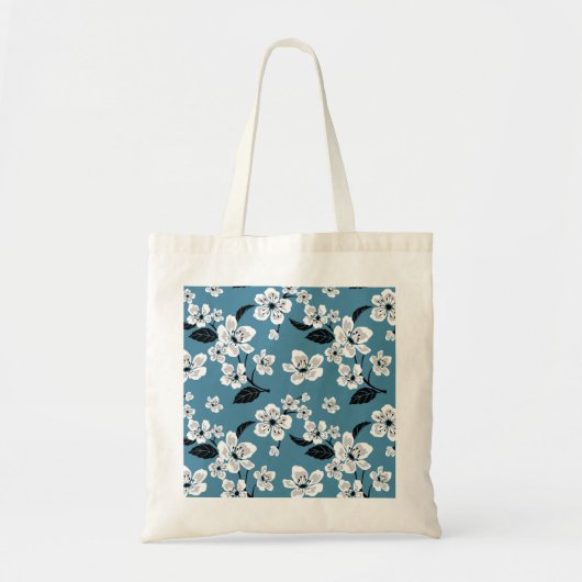 CHERRY BLOSSOM - SAKURA (SMOKY BLUE) TOTE BAG (Voorkant)