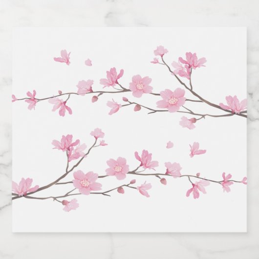 Cherry Blossom - Sakura Sparkling Wijnetiket (Enkel label)