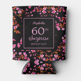 Cherry Blossom Sakura Surprise Zwart Verjaardag Blikjeskoeler