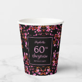 Cherry Blossom Sakura Surprise Zwart Verjaardag Papieren Bekers (Voorkant)