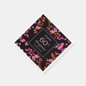 Cherry Blossom Sakura Surprise Zwart Verjaardag Servet (Hoek)