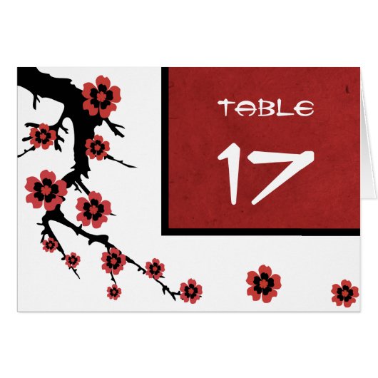Cherry Blossom Sakura Table Number Card (Voorkant Horizontaal)