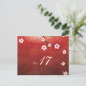Cherry Blossom Sakura Table Number Card Briefkaart (Staand voorkant)