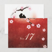 Cherry Blossom Sakura Table Number Card Briefkaart (Voorkant / Achterkant)