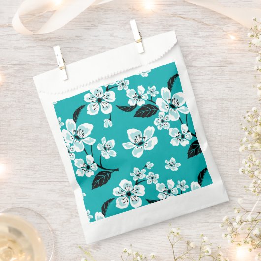 CHERRY BLOSSOM - SAKURA (TEAL) BEDANKZAKJE (Geknipt)