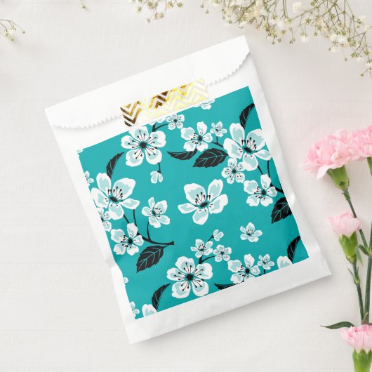 CHERRY BLOSSOM - SAKURA (TEAL) BEDANKZAKJE (Gezegeld)