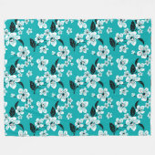 CHERRY BLOSSOM - SAKURA (TEAL) FLEECE DEKEN (Voorkant (Horizontaal))