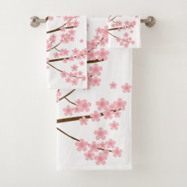  Cherry Blossom Sakura Tree Pink Flowers Bad Handdoek