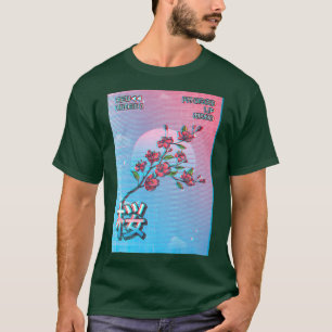 Cherry Blossom Sakura Tree Retro T-shirt