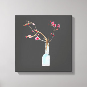 Cherry Blossom sakura waterverf art Canvas Afdruk