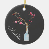 Cherry Blossom sakura waterverf art Keramisch Ornament (Voorkant)