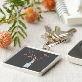 Cherry Blossom sakura waterverf art Sleutelhanger (Zijkant)