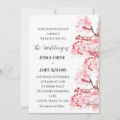 Cherry Blossom Sakura Waterverf Bloemenbruiloft Kaart (Voorkant)