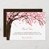 Cherry Blossom / Sakura Waterverf Dank u Bedankkaart (Voorkant / Achterkant)