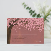 Cherry Blossom / Sakura Waterverf (Dusk) RSVP Kaart (Staand voorkant)