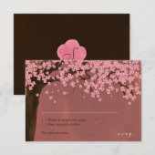 Cherry Blossom / Sakura Waterverf (Dusk) RSVP Kaart (Voorkant / Achterkant)