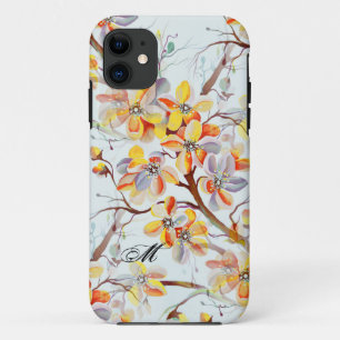 Cherry Blossom Sakura Waterverf Flowers Monogram Case-Mate iPhone Case