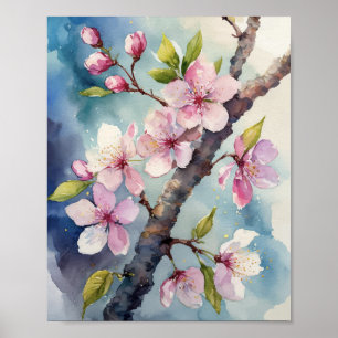 Cherry Blossom Sakura Waterverf Poster
