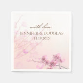 Cherry Blossom/Sakura Wedding Cocktail Servet (Voorkant)