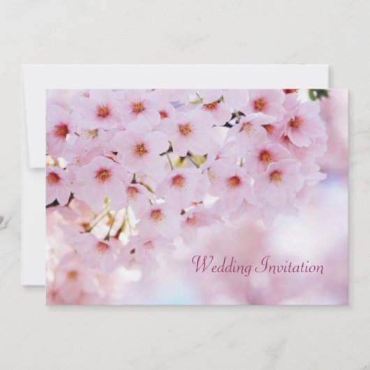 Cherry blossom Sakura Wedding Invitation Kaart (Voorkant)