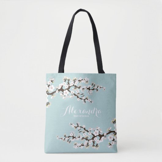 Cherry Blossom Sakura Wedding Party Tas (blauw) (Voorkant)