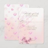 Cherry Blossom/Sakura Wedding RSVP Kaarten Kaartje (Voorkant / Achterkant)