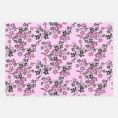 Cherry Blossom Sakuras Oriental Floral Pattern Inpakpapier Vel (Voorkant 3)