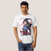 Cherry Blossom Samurai Katana Warrior Anime 🌸⚔️ T-shirt (Voorkant volledig)