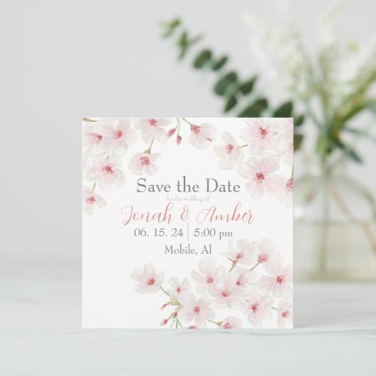 Cherry Blossom Save The Date (Staand voorkant)