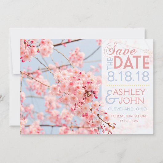 Cherry Blossom Save the Date (Voorkant)
