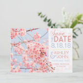 Cherry Blossom Save the Date (Staand voorkant)