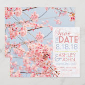 Cherry Blossom Save the Date (Voorkant / Achterkant)