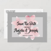 Cherry Blossom Save the Date Aankondigingskaart (Voorkant / Achterkant)
