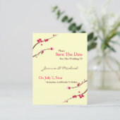 Cherry Blossom Save the Date Briefkaart (Staand voorkant)
