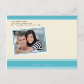 Cherry Blossom Save the Date Briefkaart (aqua) (Achterkant)