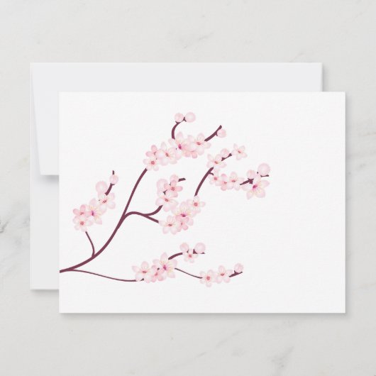 Cherry Blossom Save the Date Card (Achterkant)