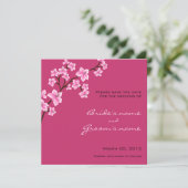 Cherry Blossom Save the Date cards (Staand voorkant)