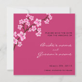 Cherry Blossom Save the Date cards (Voorkant)