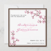 Cherry Blossom Save the Date cards (Voorkant)
