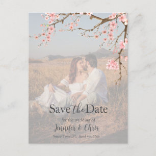 Cherry Blossom Save the Date Foto Briefkaart