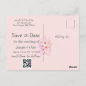 Cherry Blossom Save the Date Foto Briefkaart (Achterkant)