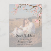 Cherry Blossom Save the Date Foto Briefkaart (Voorkant)
