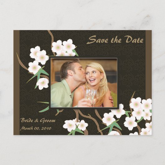 Cherry Blossom Save the Date Foto Briefkaarten (Voorkant)