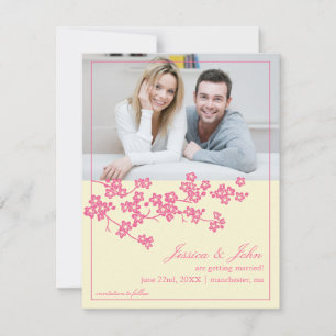 Cherry Blossom Save the Date Photo Invitation