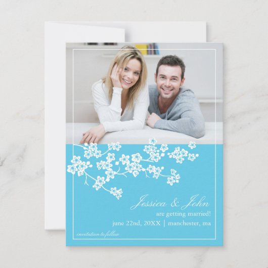 Cherry Blossom Save the Date Photo Invitation (Voorkant)