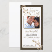 Cherry Blossom Save the Date Photocard (taupe) (Voorkant / Achterkant)