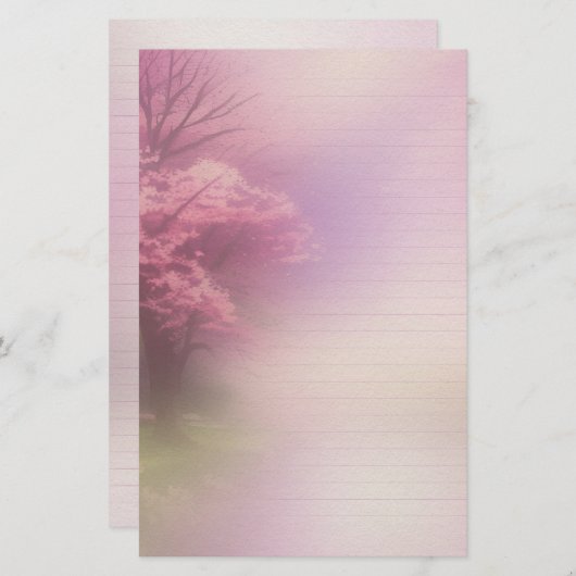 Cherry Blossom Schrijven Papier Scrapbook Ephemera (Voorkant / Achterkant)