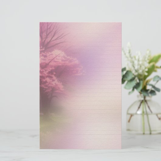 Cherry Blossom Schrijven Papier Scrapbook Ephemera (Staand voorkant)